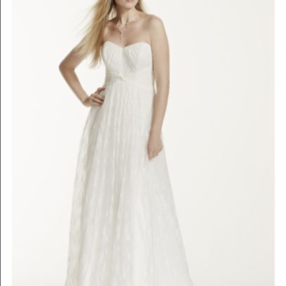 NWOT David's Bridal Galina Strapless Lace Bridal Gown